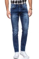 SPODNIE MĘSKIE MUSTANG Oregon Tapered K DENIM BLUE 1006064 5000 683. Niebieskie spodnie materiałowe męskie Mustang, bez wzorów, z denimu, z obniżonym stanem. W wyprzedaży za 149.99 zł.