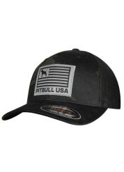 Czapka męska Pitbull Full Cap El Jefe Fitted. Czarne czapki męskie PITBULL, z aplikacjami, z bawełny. Za 109.99 zł.