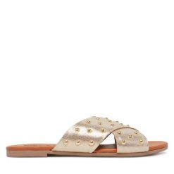 Klapki Pieces. Żółte klapki damskie Pieces, bez wzorów, bez obcasa. Za 159.99 zł.