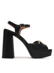 LOVE MOSCHINO Sandały JA1604CG1OIE0000 Czarny. Czarne sandały damskie Love Moschino, bez wzorów, ze skóry, bez obcasa, na słupku. Za 1,669.00 zł.