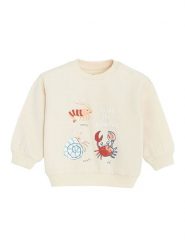 COOL CLUB Bluza w kolorze kremowym rozmiar: 80. Brązowe bluzy i bluzki niemowlęce COOL CLUB, bez wzorów, z bawełny, bez ramiączek, bez kaptura. Za 30.45 zł.