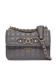 Guess Torebka Nadira Mini HWQG84 24780 Szary. Szare torebki klasyczne damskie Guess, z aplikacjami, ze skóry, wizytowe, bez kołnierzyka, bez ramiączek. Za 529.99 zł.