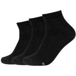 Skarpetki sportowe męskie 3PPK Basic Quarter Socks. Czarne skarpetki męskie Skechers, bez wzorów, z bawełny. Za 29.99 zł.