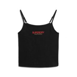 Damski tank top Superdry Sportswear. Czarne topy sportowe damskie Superdry., na lato, xl, bez wzorów, z bawełny, bez ramiączek. Za 137.25 zł.