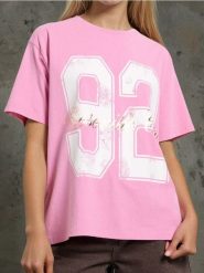Koszulka z krótkim rękawem - różowy. Czerwone t-shirty damskie Sinsay, l, bez wzorów, bez kołnierzyka. Za 15.99 zł.
