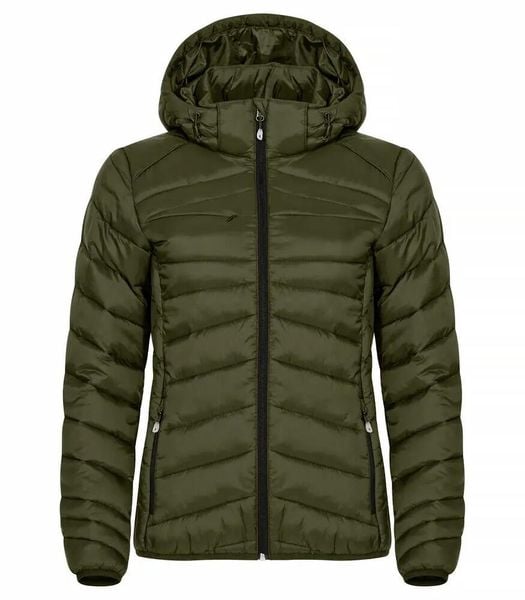 Clique Kurtka Idaho Women lekka ciepła z recyklingowanego poliamidu – Fog Green. Zielone kurtki damskie CLIQUE, m, bez wzorów, z poliamidu, bez kaptura. Za 314.71 zł.