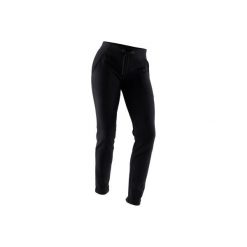 Spodnie dresowe Gym & Pilates 500 damskie. Czarne spodnie sportowe damskie DOMYOS, l, z bawełny, na jogę i pilates. Za 59.99 zł.