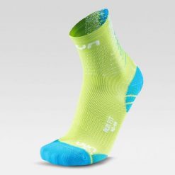 Skarpety do biegania męskie Uyn Run Fit Socks Lime / Blue. Zielone skarpetki męskie UYN, bez wzorów, z dzianiny. Za 69.99 zł.