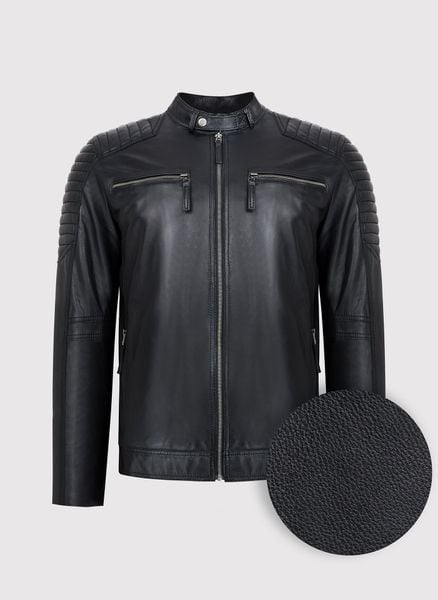 PAKO LORENTE – Kurtka skórzana P22SF-5S-001-C-0. Czarne kurtki męskie Pako Lorente, m, bez wzorów, ze skóry, bez kaptura. Za 999.99 zł.