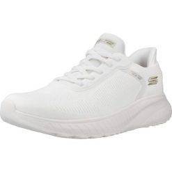 Buty SKECHERS BOBS SQUAD CHAOS Biały. Białe buty sportowe na co dzień damskie Skechers, bez wzorów, z materiału, trekkingowe, Skechers Sport. Za 364.99 zł.
