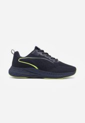 Niebiesko-Zielone Buty Sportowe Sneakersy z Ozdobnym Paskiem z Boku Damamene. Niebieskie buty sportowe na co dzień męskie Born2be, z dresówki, bez zapięcia. Za 79.99 zł.