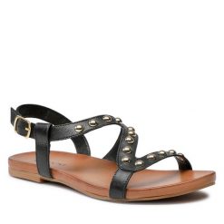 Sandały Lasocki. Czarne sandały damskie Lasocki, bez wzorów, bez obcasa, na płaskiej podeszwie. Za 169.99 zł.