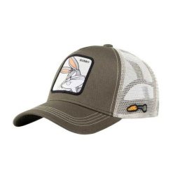 Męska Czapka Z Daszkiem Bugs Bunny Looney Tunes Trucker Cap. Szare czapki męskie CapsLab, bez wzorów, z materiału. Za 188.99 zł.