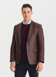 PAKO LORENTE – Brązowa marynarka w drobną kratę. Brązowe marynarki męskie Pako Lorente, bez wzorów, z elastanu. Za 549.99 zł.