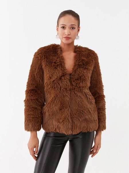 TWINSET Futro 232TP2301 Brązowy Slim Fit. Brązowe futra damskie Twinset. Za 1,489.00 zł.
