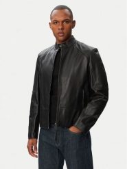 HUGO Kurtka skórzana Likos 50564039 Czarny Slim Fit. Czarne kurtki męskie Hugo, m, bez wzorów, ze skóry, bez kaptura. Za 1,849.00 zł.