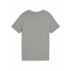 Młodzieżowa koszulka ESS z logo No. 1 PUMA Medium Gray Heather. Szara bluzki damskie Puma, m, bez wzorów, z gumy, młodzieżowe, bez kołnierzyka, bez ramiączek. Za 79.00 zł.