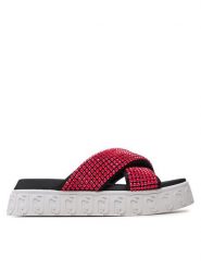 Liu Jo Klapki Lovely Sandal 02 BA4133 TX421 Różowy. Czerwone klapki damskie Liu Jo, bez wzorów, z materiału, bez obcasa. Za 399.99 zł.