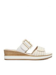 Remonte Klapki CEO-D6463-80 Écru. Klapki damskie Remonte, bez wzorów, ze skóry, bez obcasa. Za 349.99 zł.