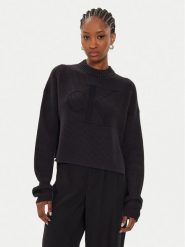 Calvin Klein Jeans Sweter Logo Intarsia J20J223615 Czarny Relaxed Fit. Czarne swetry klasyczne damskie Calvin Klein Jeans, l, z bawełny, bez kołnierzyka. Za 299.99 zł.