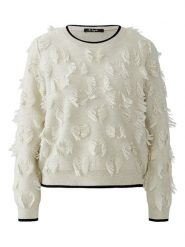 Miss Lagotte Sweter w kolorze białym rozmiar: 46. Białe swetry klasyczne damskie Miss Lagotte, z wełny, bez kołnierzyka. Za 173.99 zł.