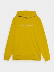 4F Bluza dresowa nierozpinana z kapturem męska - żółta XL. Żółte bluzy z kapturem męskie 4f, m, z bawełny. W wyprzedaży za 99.99 zł.