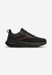 Czarno-Szare Lekkie Buty Sportowe Sznurowane z Wstawką z Boku Randia. Czarne buty sportowe na co dzień męskie Born2be, bez zapięcia. Za 129.99 zł.