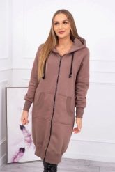 Bluza ocieplana długa z kapturem mocca. Bluzy z kapturem damskie KESI, l, z bawełny. Za 313.67 zł.