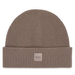 Czapka Calvin Klein. Brązowe czapki zimowe damskie CALVIN KLEIN. Za 329.99 zł.