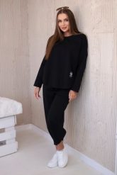 Komplet new punto bluza + spodnie czarny. Czarne bluzy bez kaptura damskie KESI, l, z bawełny. Za 347.13 zł.