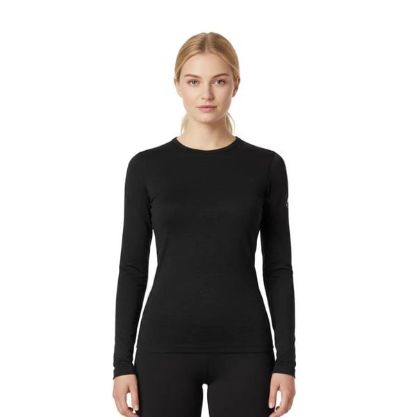 Koszulka z długim rękawem damska 100% wełny merynosów - Bjork 210. Czarne t-shirty damskie FJORK MERINO, xl, bez wzorów, z wełny, bez kołnierzyka. Za 519.00 zł.