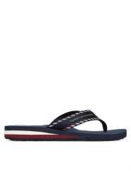 Tommy Hilfiger Japonki Webbing Beach Sandal FW0FW09038 Granatowy. Niebieskie klapki damskie Tommy Hilfiger, bez wzorów, z materiału, bez obcasa. Za 169.99 zł.