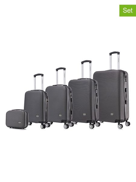 Canadian Peak 5-częściowy zestaw "Solomuneak" w kolorze antracytowym rozmiar: onesize. Czarne walizki Canadian Peak, bez wzorów, z materiału. Za 479.95 zł.
