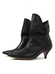 Loft37 Skórzane botki w kolorze czarnym rozmiar: 37. Czarne botki damskie loft37, eleganckie, bez obcasa, na szpilce, bez zapięcia. Za 268.55 zł.