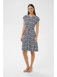 Kaffe Sukienka w kolorze granatowo-białym rozmiar: XS. Niebieskie sukienki damskie Kaffe, xs, bez wzorów, z tkaniny, bez kołnierzyka, bez ramiączek, midi. Za 165.99 zł.