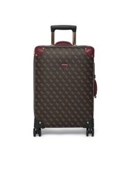 Guess Walizka kabinowa Latona Travel TWLQ92 11983 Brązowy. Brązowe walizki Guess, z aplikacjami, ze skóry. Za 1,089.00 zł.