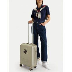 Walizka kabinowa Beverly Hills Polo Club. Brązowe walizki męskie Beverly Hills Polo Club, bez wzorów. Za 299.99 zł.
