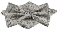 Mucha Męska w Zestawie z Poszetką - Alties - Popiel, Drobny Wzór. Szare krawaty i muchy męskie Alties, bez wzorów, eleganckie. Za 65.00 zł.