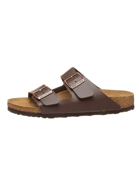 Birkenstock Klapki "Arizona" w kolorze brązowym rozmiar: 42. Brązowe klapki damskie Birkenstock, bez wzorów, bez obcasa. Za 259.95 zł.