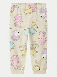 NAME IT Spodnie dresowe Fira Peppa 13240633 Beżowy Regular Fit. Brązowe spodnie dziewczęce Name it, z bawełny. Za 69.99 zł.