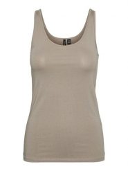 Vero Moda Top w kolorze beżowym rozmiar: XL. Brązowe topy damskie Vero Moda, xl, bez wzorów, z bawełny, bez kołnierzyka. Za 26.38 zł.