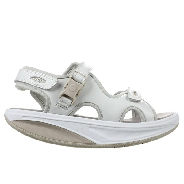 Damskie sandały MBT Kisumu 3S. Białe sandały damskie MBT, bez wzorów, bez obcasa. Za 817.50 zł.