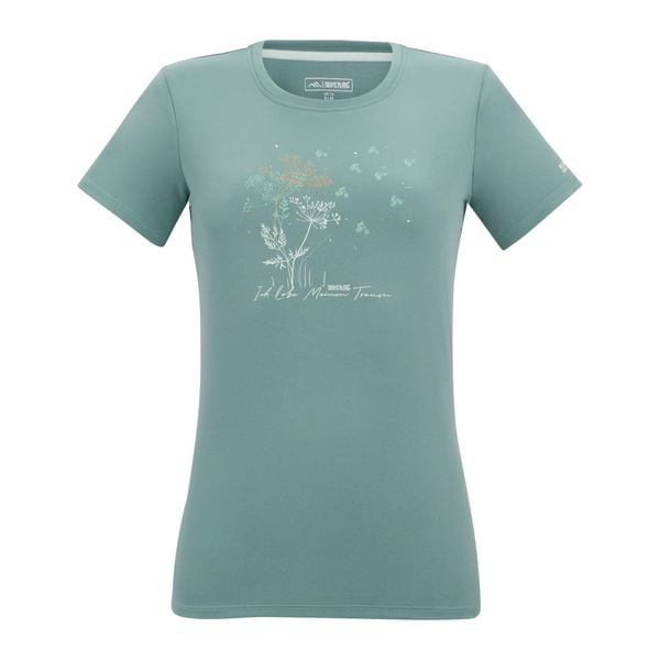 T-shirt Damski Rośliny Fingal Slogan. Zielone t-shirty damskie Regatta, bez wzorów, bez kołnierzyka. Za 76.99 zł.