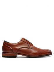 Clarks Półbuty Craftarlo Lace 26177697 Brązowy. Brązowe buty wizytowe męskie Clarks, ze skóry, bez zapięcia. Za 379.99 zł.