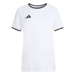 Koszulka damska adidas Entrada Jersey. Białe t-shirty damskie Adidas, bez wzorów, z jersey, bez kołnierzyka. Za 60.99 zł.