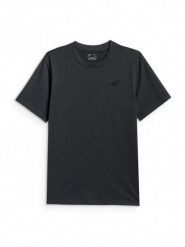 4F T-shirt regular gładki męski. Szare t-shirty męskie 4f, m, bez wzorów, z bawełny, bez kołnierzyka. Za 49.99 zł.
