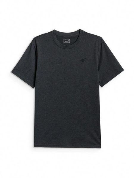 4F T-shirt regular gładki męski. Szare t-shirty męskie 4f, m, bez wzorów, z bawełny, bez kołnierzyka. Za 49.99 zł.