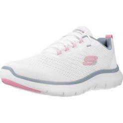 Buty SKECHERS FLEX APPEAL 5.0 Biały. Białe buty sportowe na co dzień damskie Skechers, bez wzorów, z tkaniny. Za 311.99 zł.