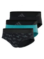 Adidas Slipy (3 par) w kolorze turkusowym i czarnym rozmiar: S. Czarne slipki męskie Adidas, bez wzorów. Za 83.45 zł.