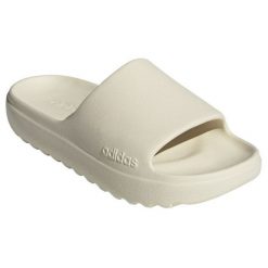 Klapki adidas adilette Lumia beżowe beżowy. Brązowe klapki damskie bez wzorów, z gumy, bez obcasa. Za 240.63 zł.